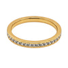 Anzora Jewel gold-toned channel eternity ring featuring a continuous row of brilliant clear stones.