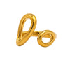 Anzora Jewel Lumia open ring in polished gold-tone with an asymmetrical sculptural loop and circular design.