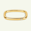 Anzora Jewel Quadra diamond ring featuring a polished gold-tone square band with a single brilliant-cut diamond.