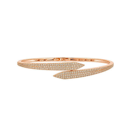 Anzora Jewel Astra Pavé bracelet in rose gold with a crossover design and sparkling pavé-set stones.