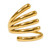 Anzora Jewel Vortex Coil Ring featuring a polished gold-tone finish with a modern, spiraling multi-band design.